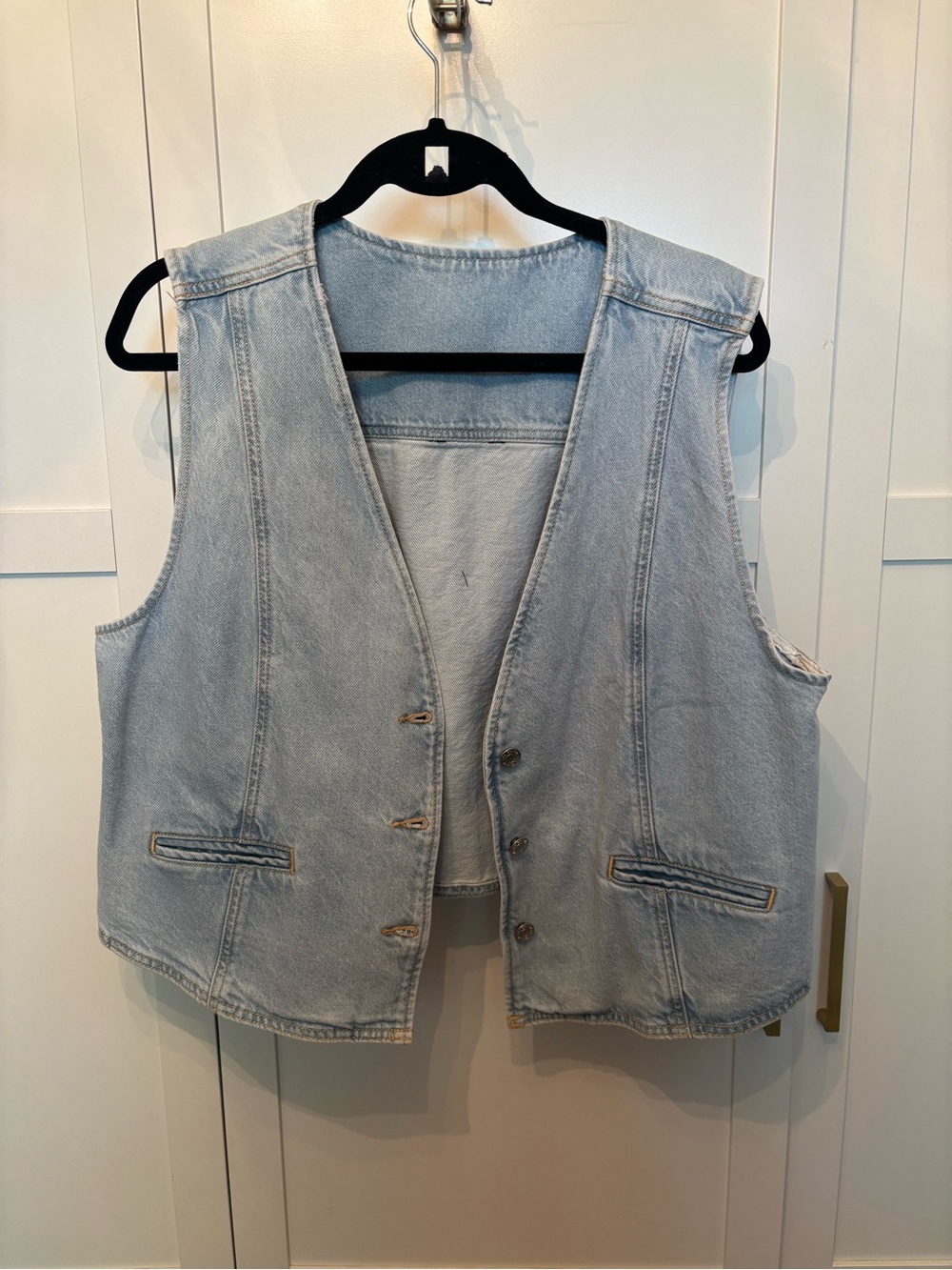 Light Blue Denim Vest - Classic Casual Layering